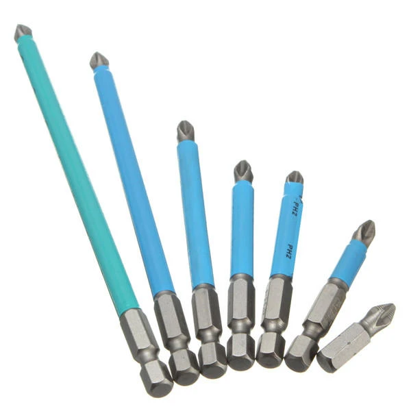 Magnetic Hex Screwdriver Bit Set | 25-150mm Long | Anti Slip Torx PH2